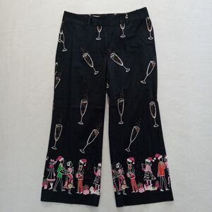 randi m. Cropped Pants Women's Size 10 Holiday Print *